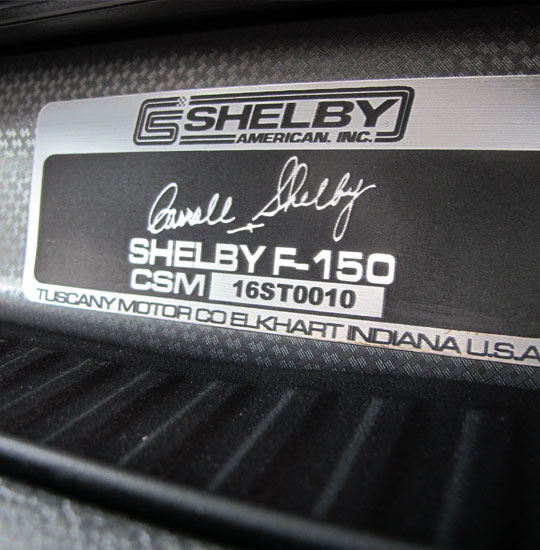 plaque shelby f150