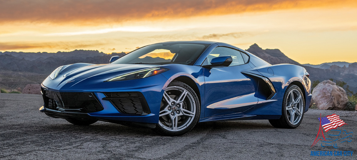 chevrolet corvette c8 bleue