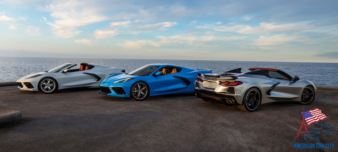 trio chevrolet corvette c8