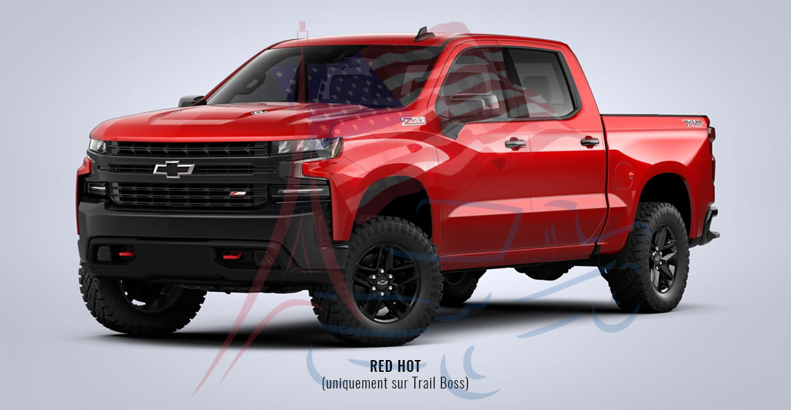 couleurs chevrolet silverado trail boss