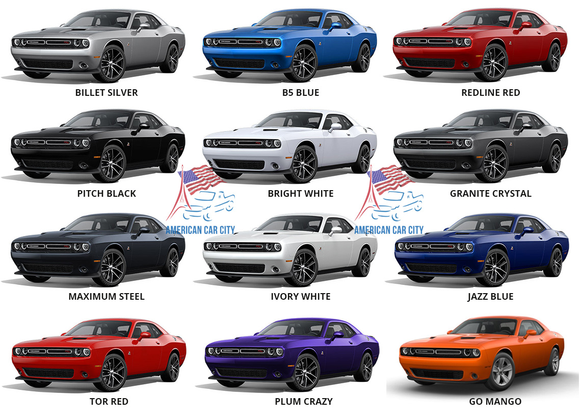 couleurs dodge challenger