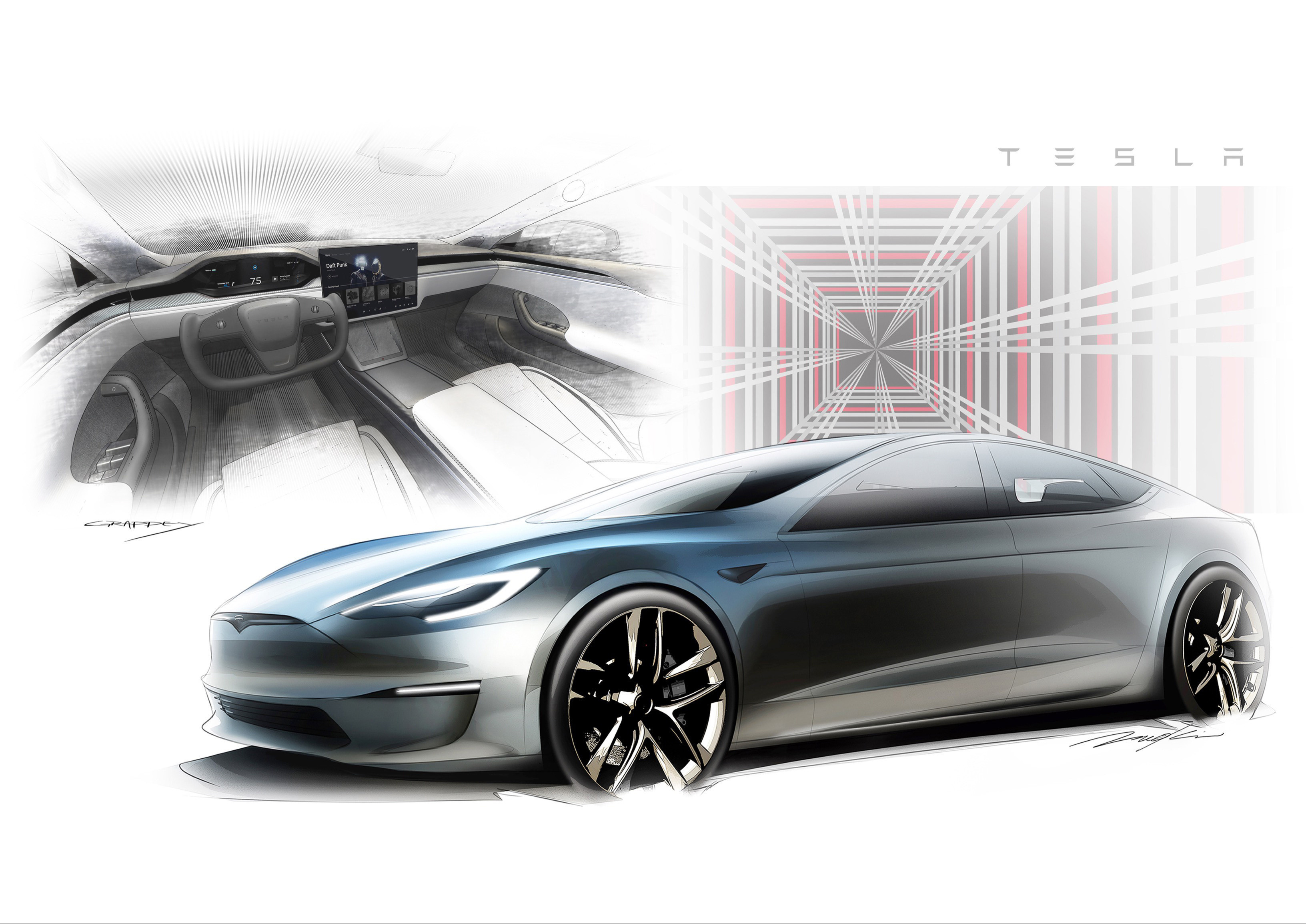 Concept art Tesla Model S