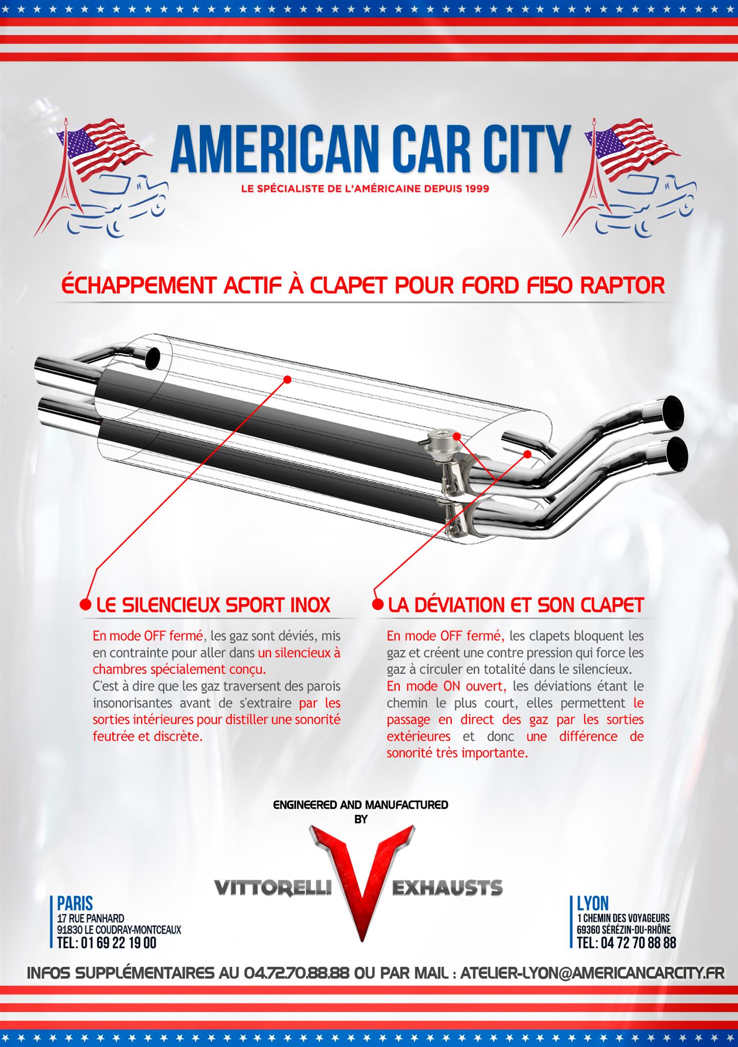 Echappement à Clapet sur mesure Ford Raptor